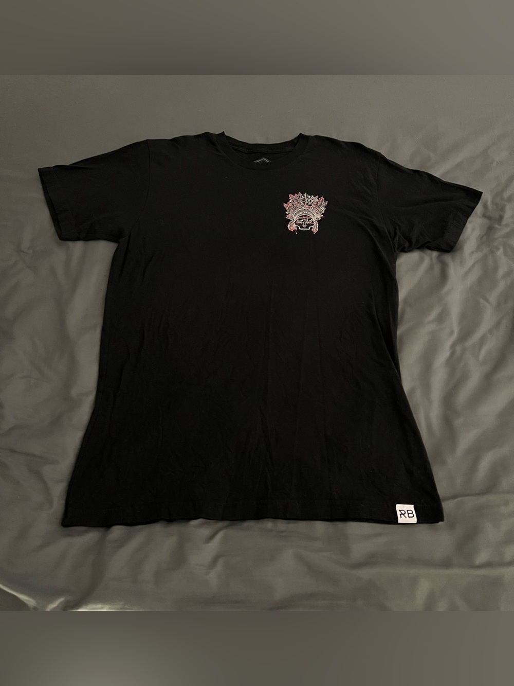 Skeleton Indian Relentless Betrayal Graphic double sided print t-shirt